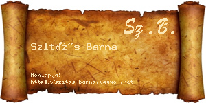 Szitás Barna névjegykártya