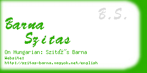 barna szitas business card